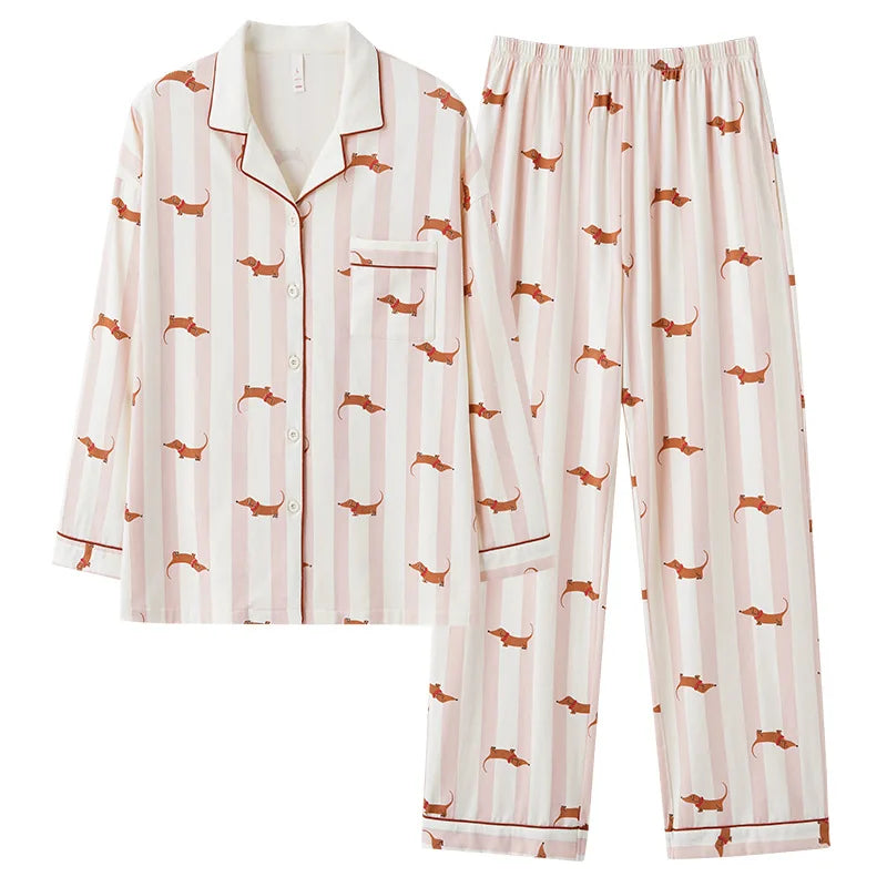 Dachshund Long Sleeve 2 Piece Pajama Set