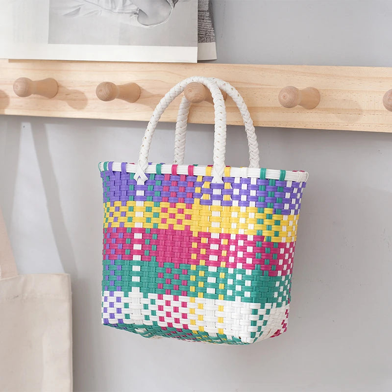 Hand-woven Multi-colored Basket