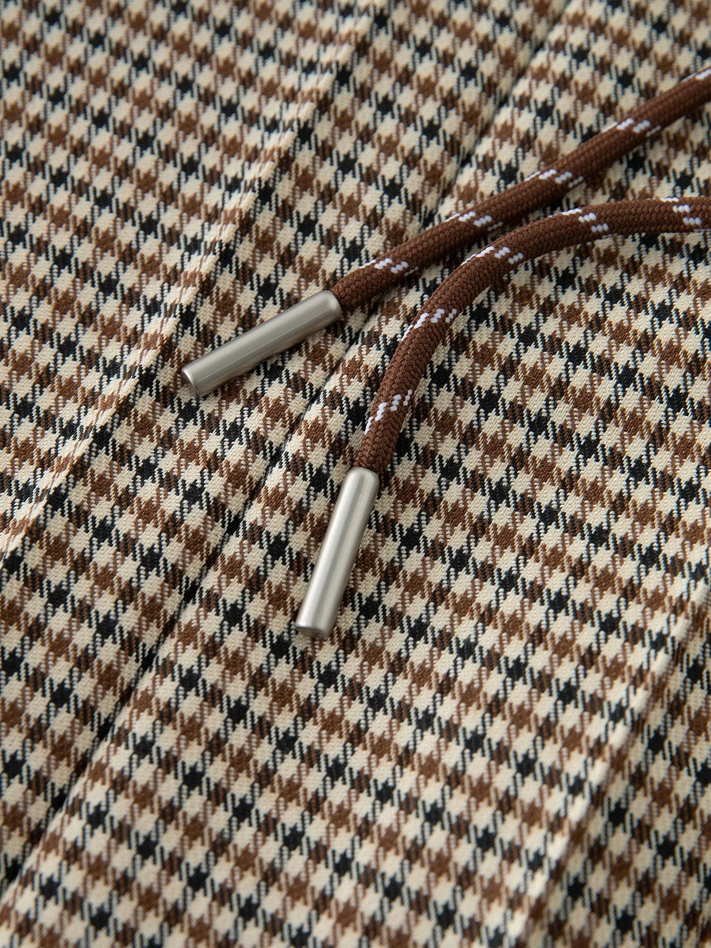 Houndstooth Mid-length Pleated Skirt