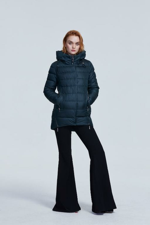 Hooded Mid Length Puffer Jacket