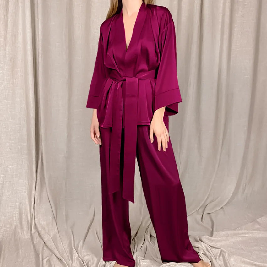 Satin Two Piece Pajama Set