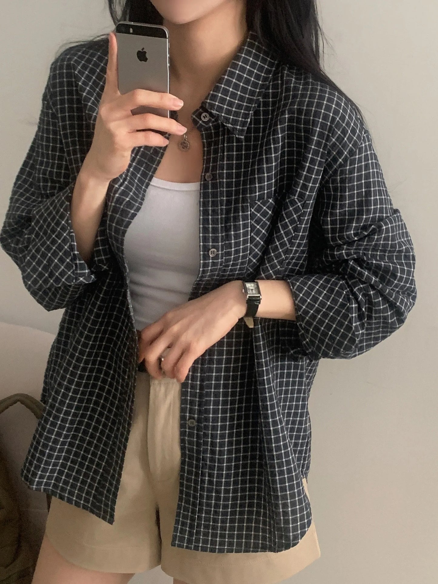 Retro Plaid Button Up Shirt