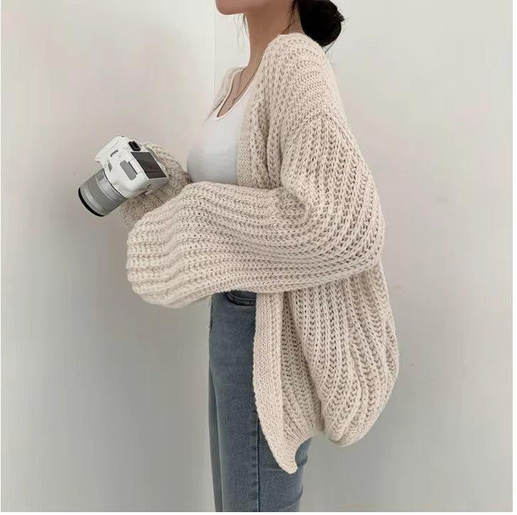 Lantern Sleeve Cardigan Sweater