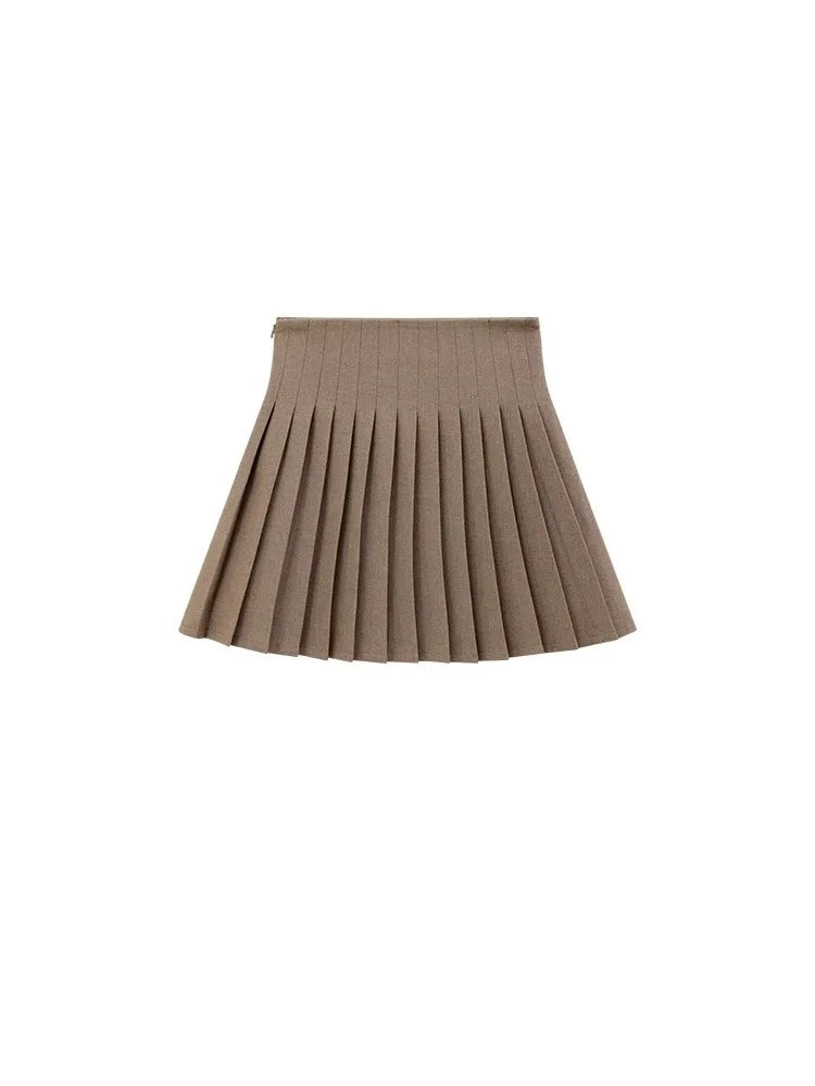 High Waist Pleated Mini Skirt