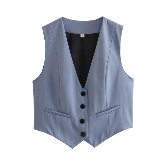 Single-breasted V-neck Vest