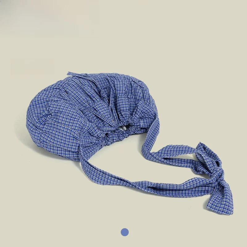 Blue Plaid Canvas Bag