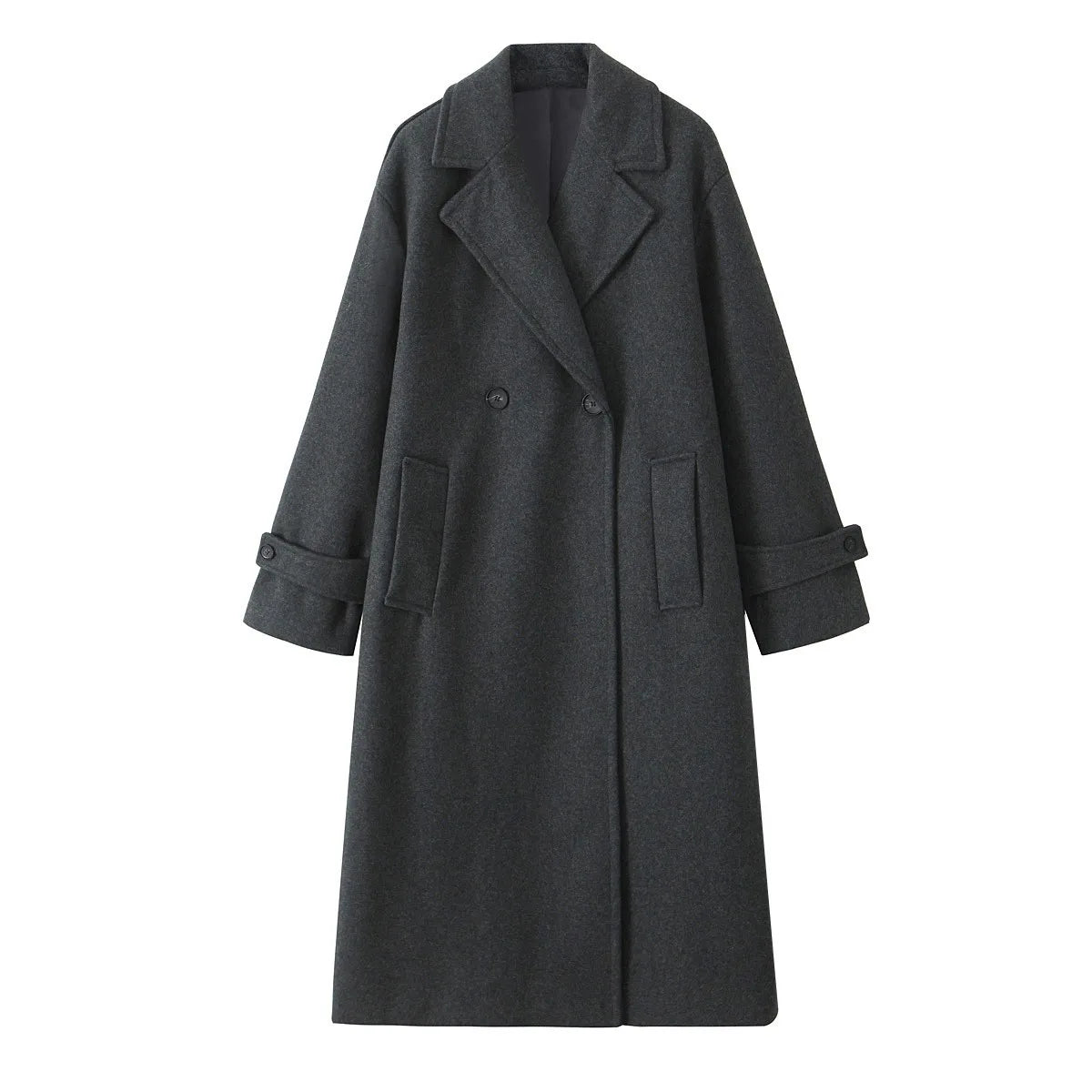 Loose Collar Long Sleeve Coat