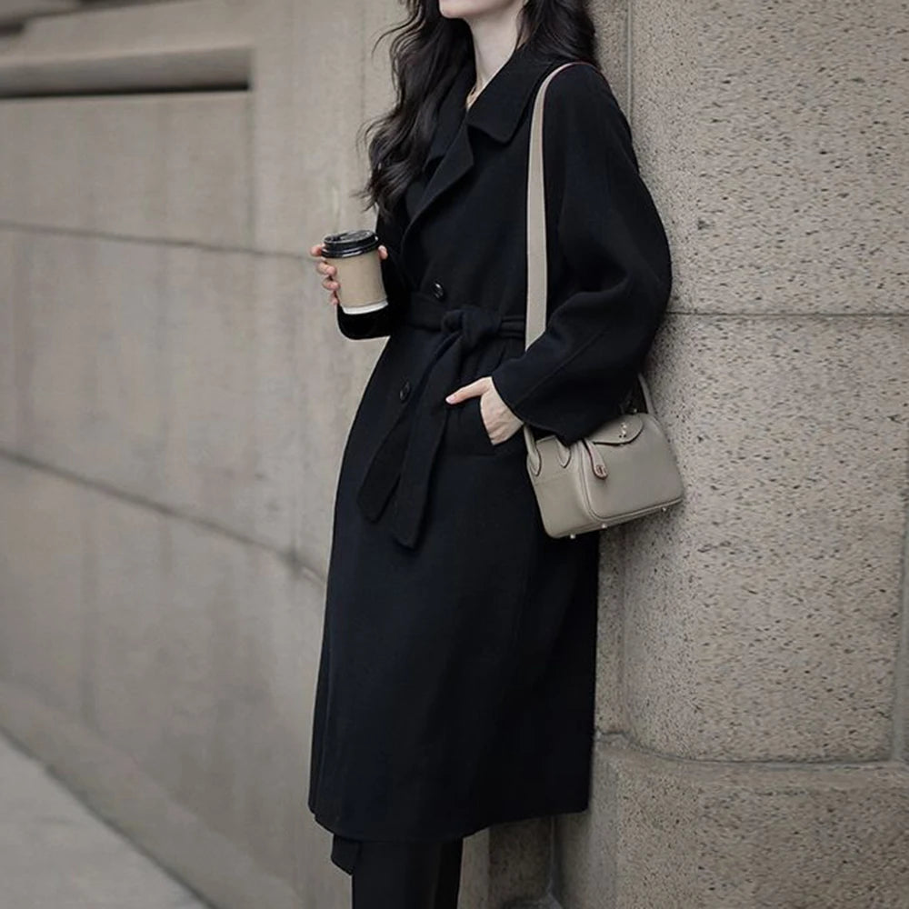 Long Wool Belted Coat