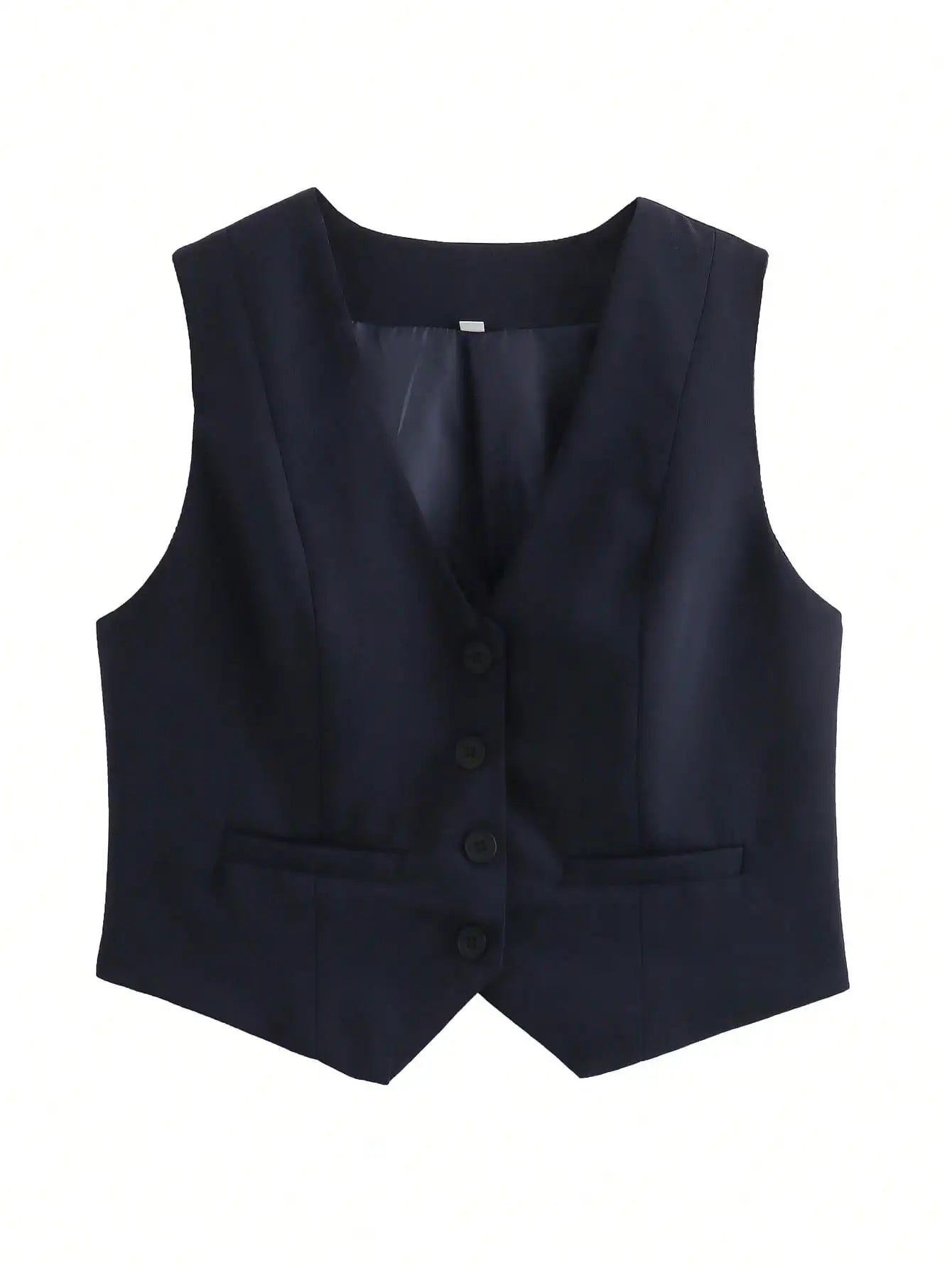 Single-breasted V-neck Vest