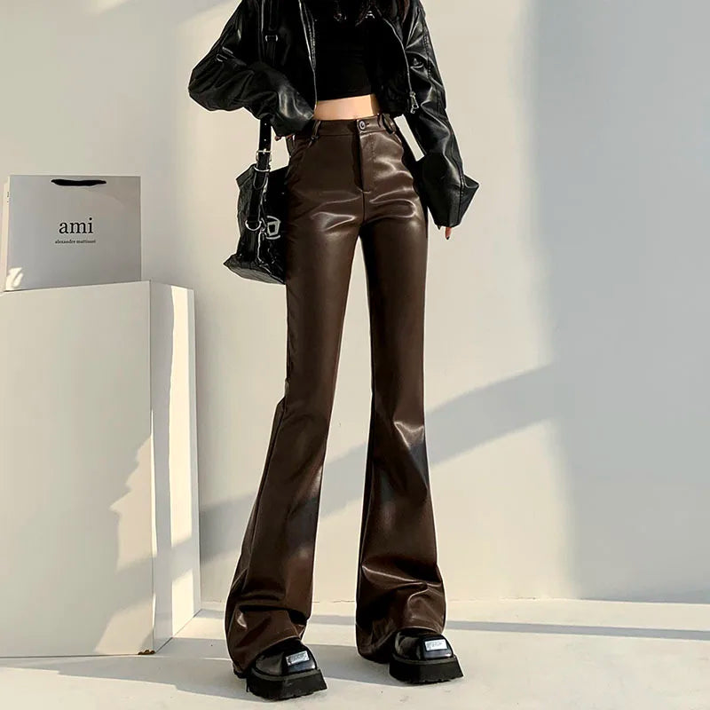 Faux Leather Bootcut Pants