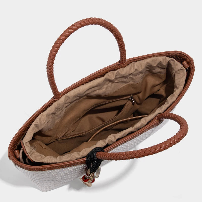 Braided Embossed Tote Bag