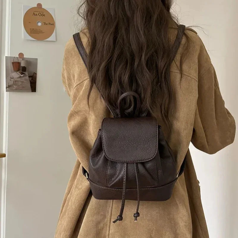 Small Faux Leather Backpack