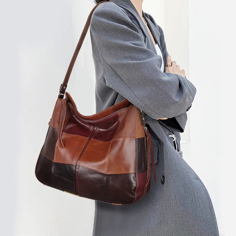 Genuine Leather Large Capacity Tote Bag