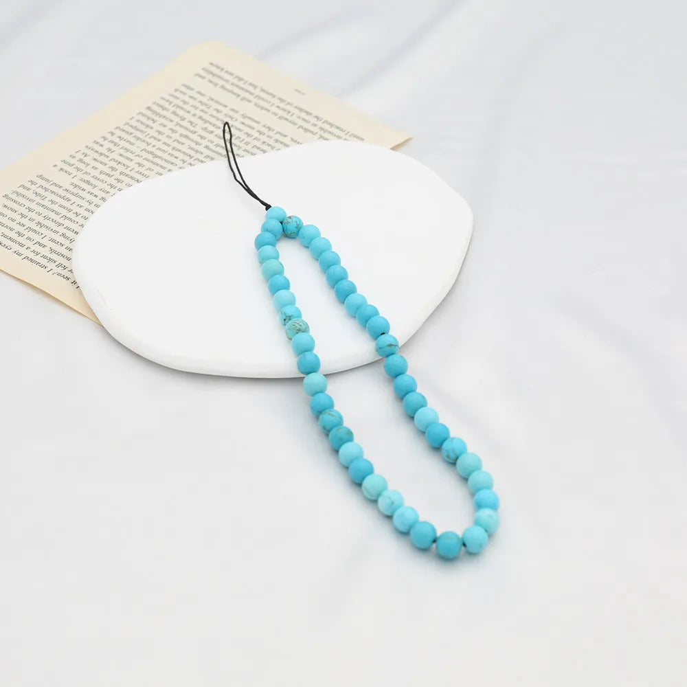 Blue Turquoise Beaded Mobile Phone Chain