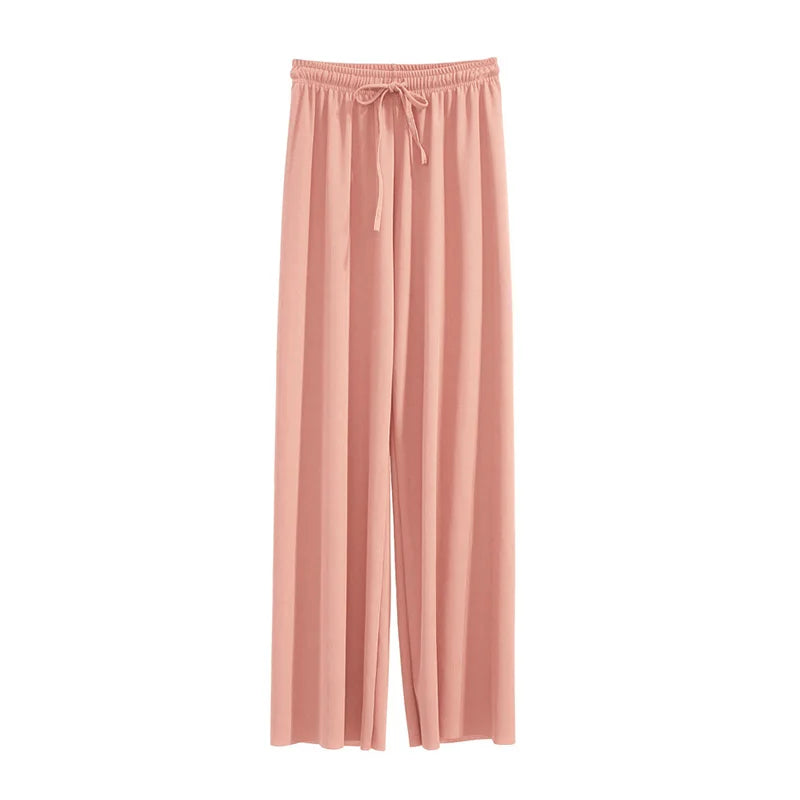 Ankle-Length Wide Leg Casual Pants