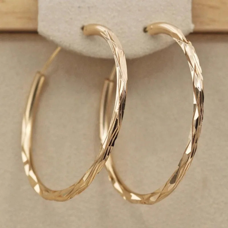 Geometric Pattern Hoop Earrings