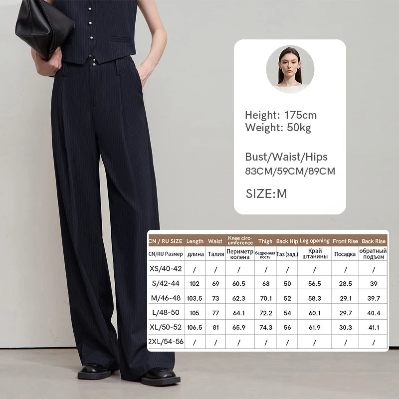 AMII Commuter Style Striped Vest Suit