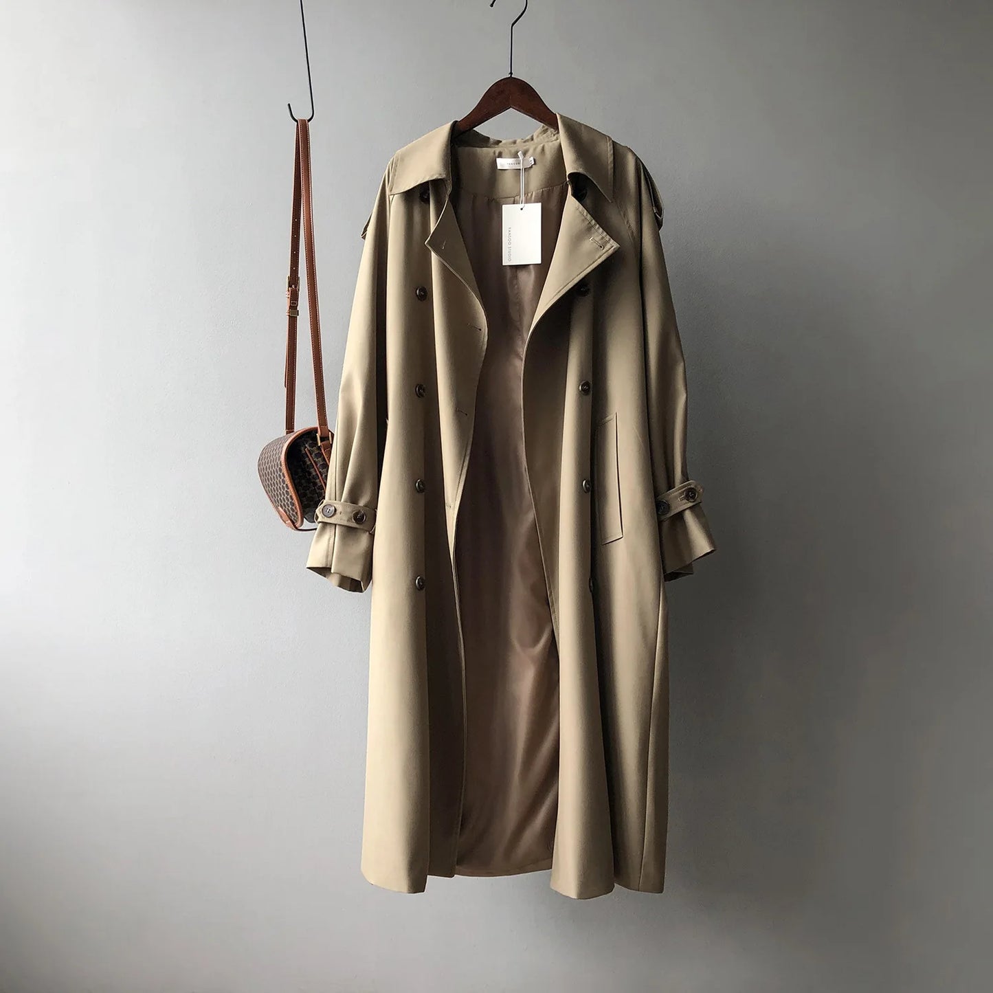 Double Breasted Design Long Trench Coat