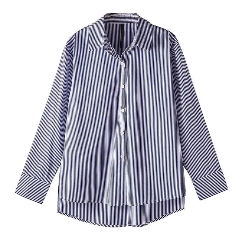 Striped Button-up Blouse