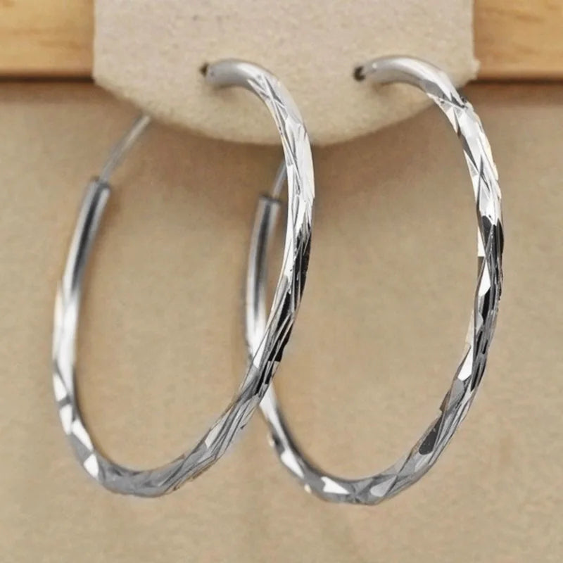 Geometric Pattern Hoop Earrings