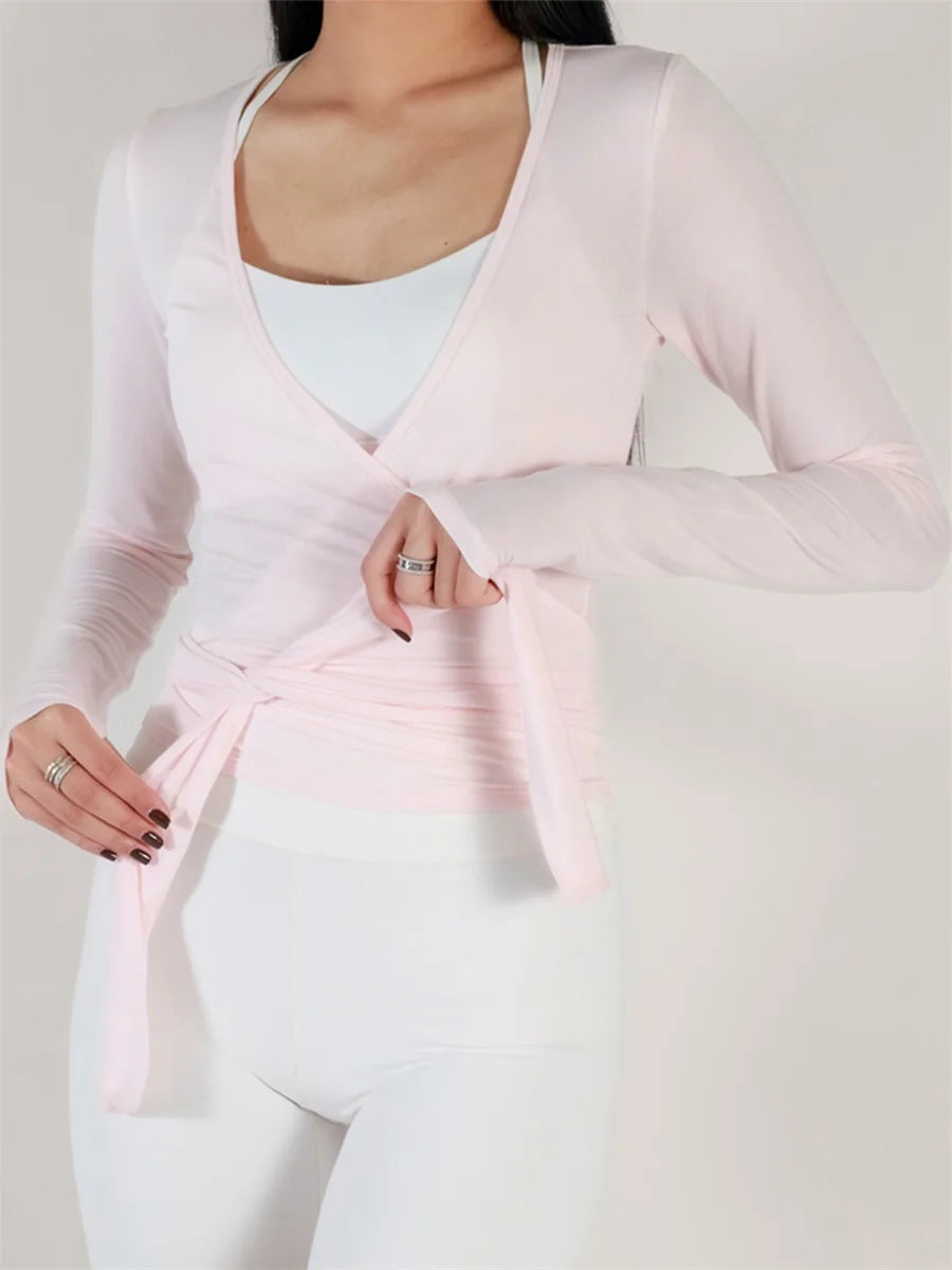 Ballet Long Sleeve Wrap Top