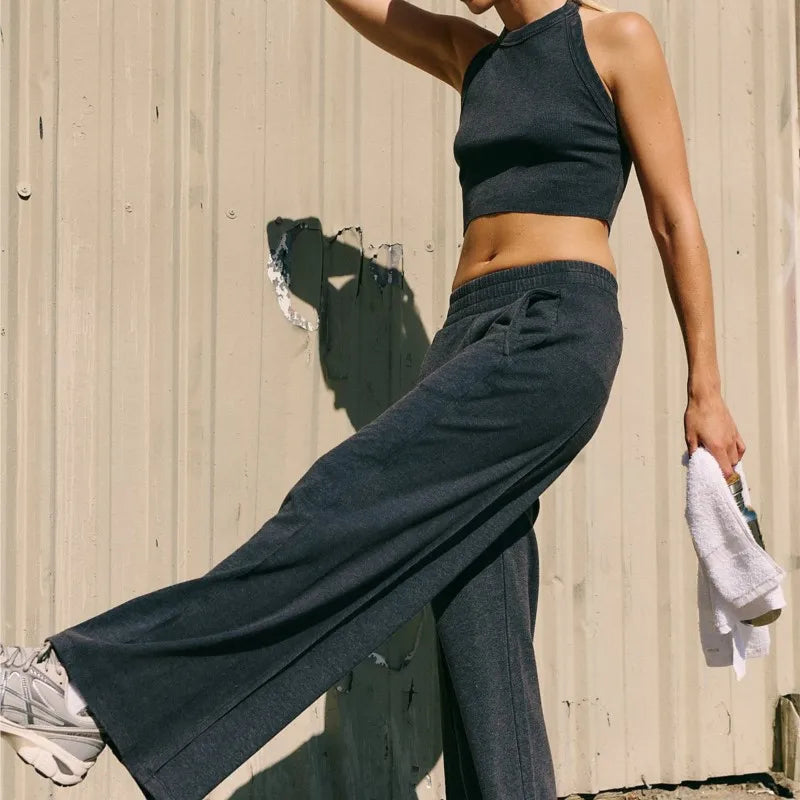 Crop Top and Sweatpants Set