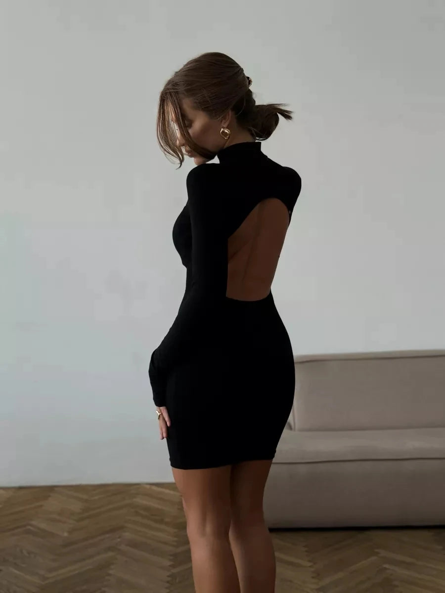 Open Back Evening Mini Dress