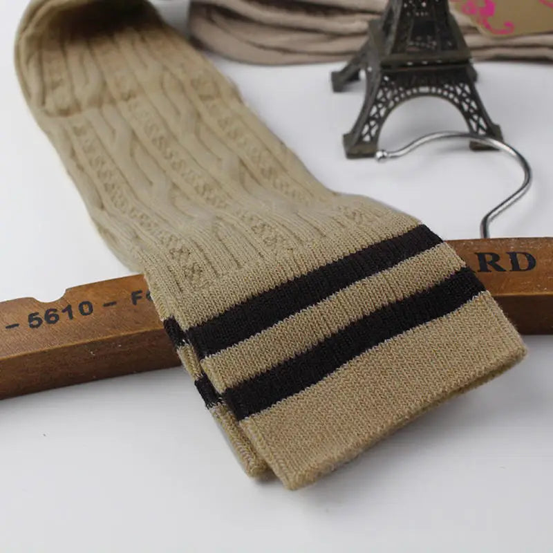 Knit Cotton Over-the-knee Stockings