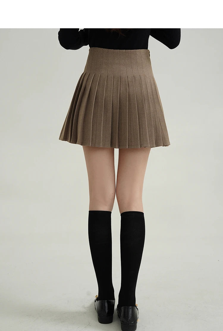 High Waist Pleated Mini Skirt