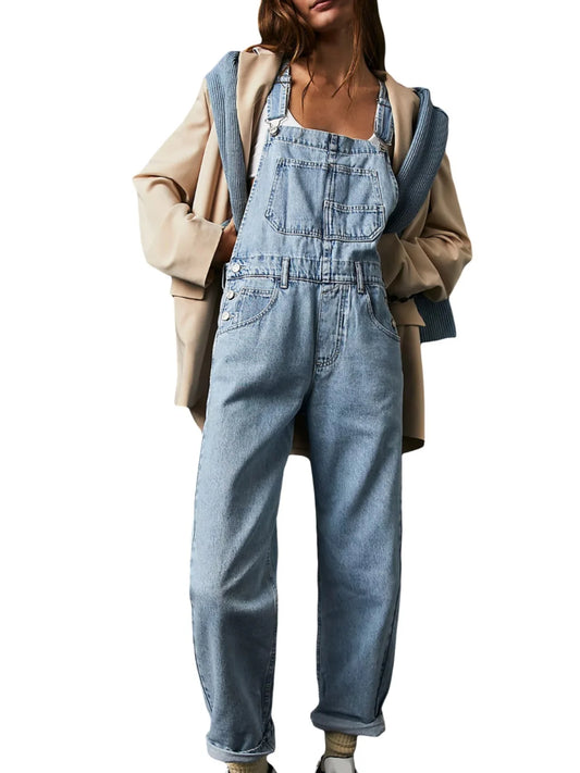 Loose Denim Overalls