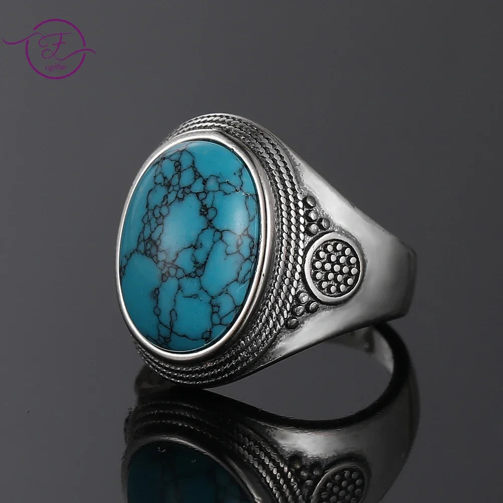 Natural Turquoise and Silver Ring