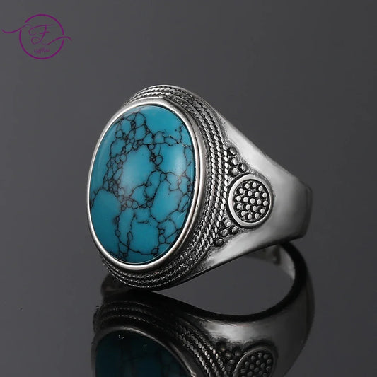 Natural Turquoise and Silver Ring