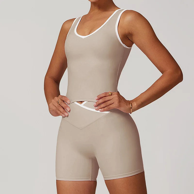 Tight Fitting Sleeveless Cross Waistband Active Set