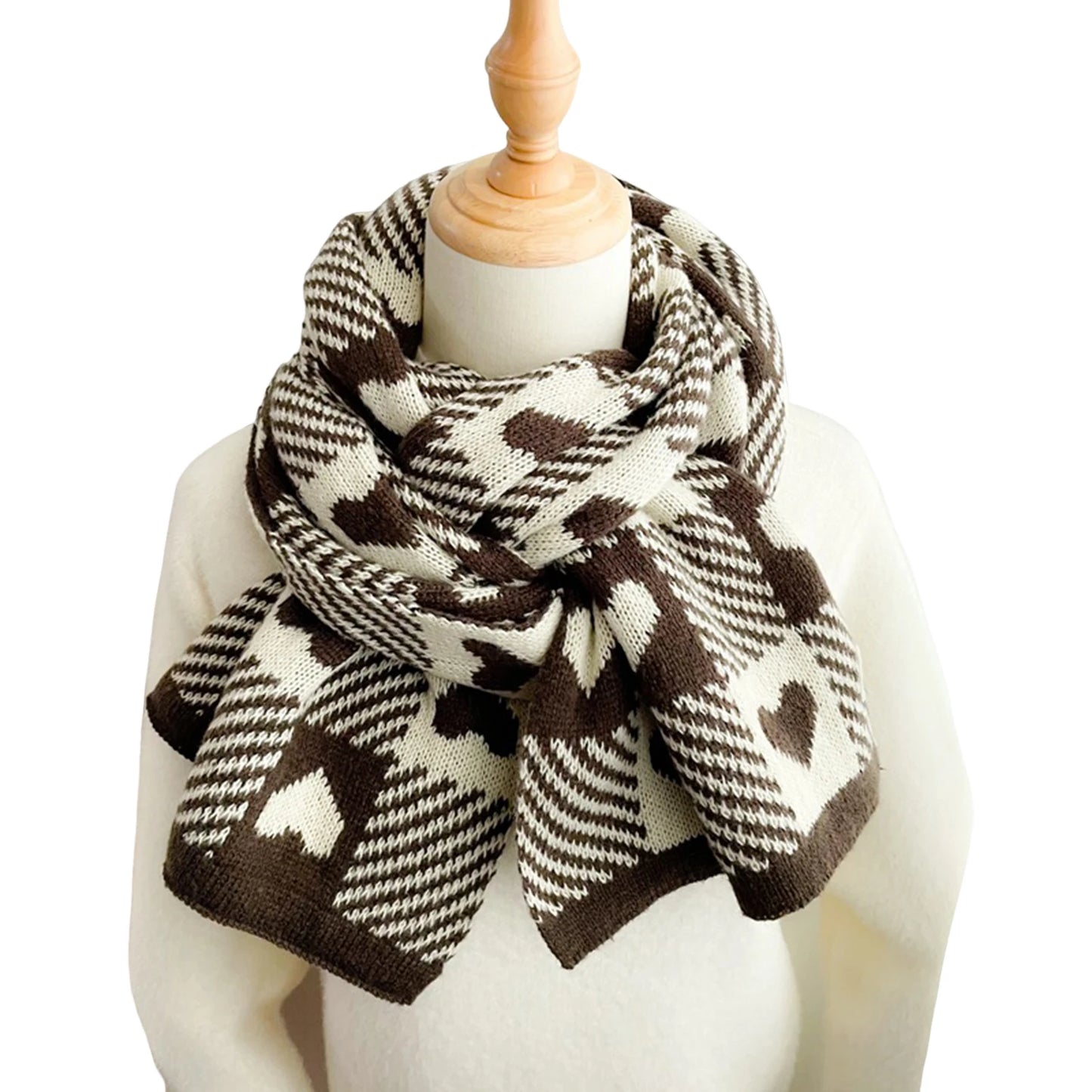 Heart Chessboard Knitted Shawl