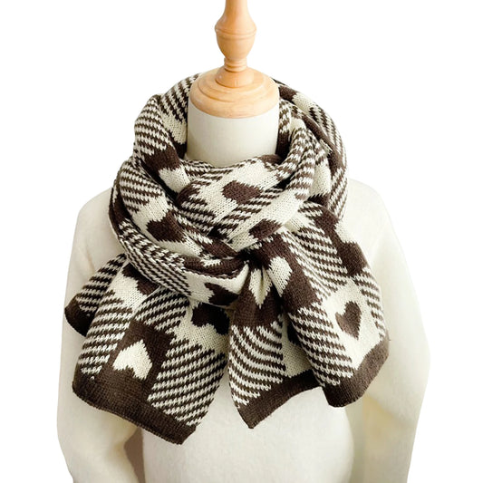 Heart Chessboard Knitted Shawl