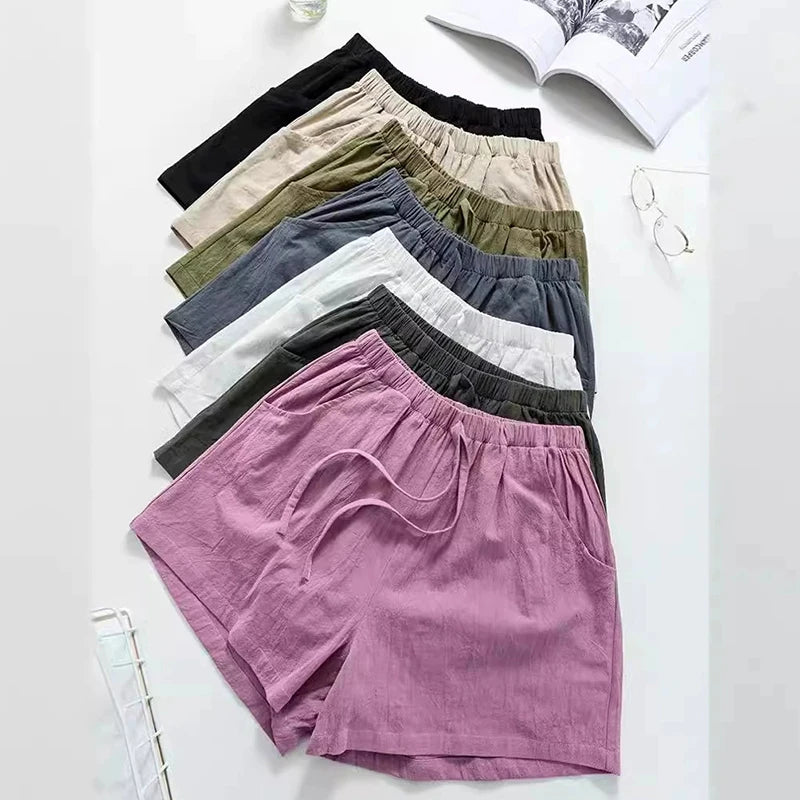 High Waist Linen Shorts