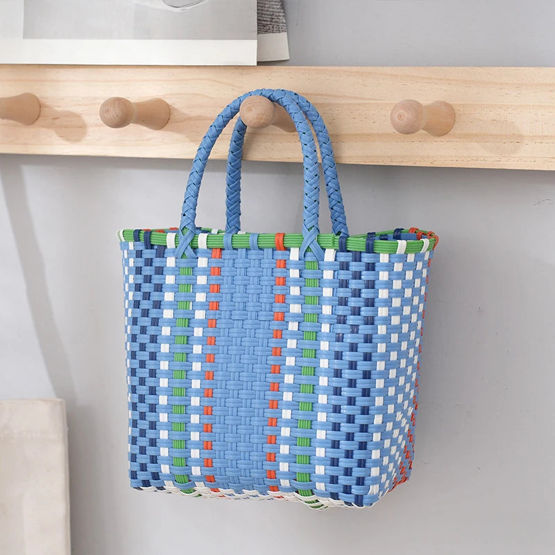 Hand-woven Multi-colored Basket