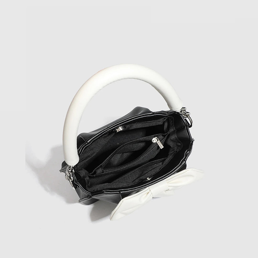 Black and White Bow Handbag