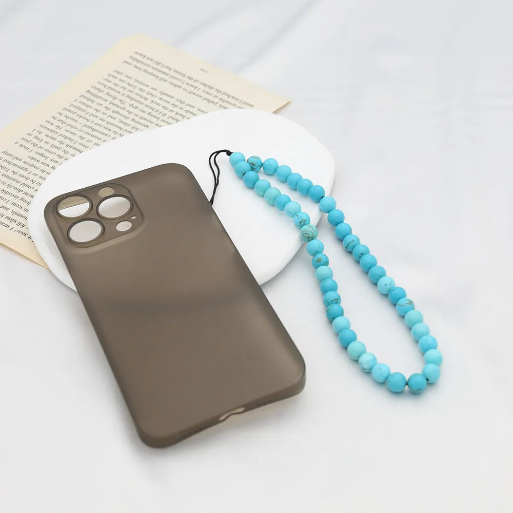 Blue Turquoise Beaded Mobile Phone Chain