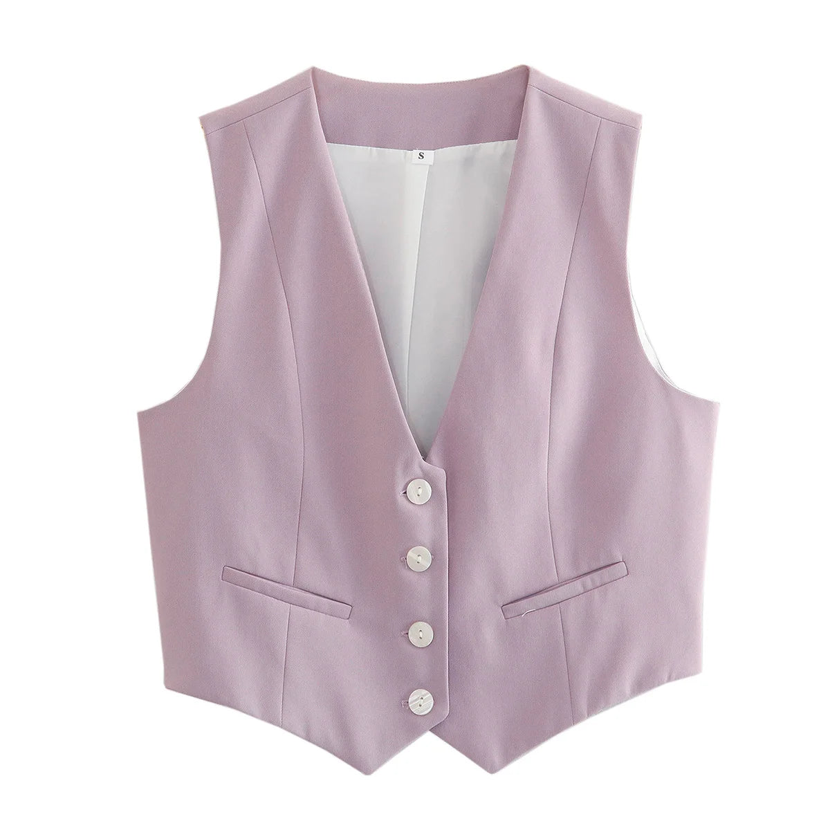 Single-breasted V-neck Vest