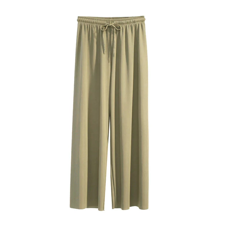 Ankle-Length Wide Leg Casual Pants