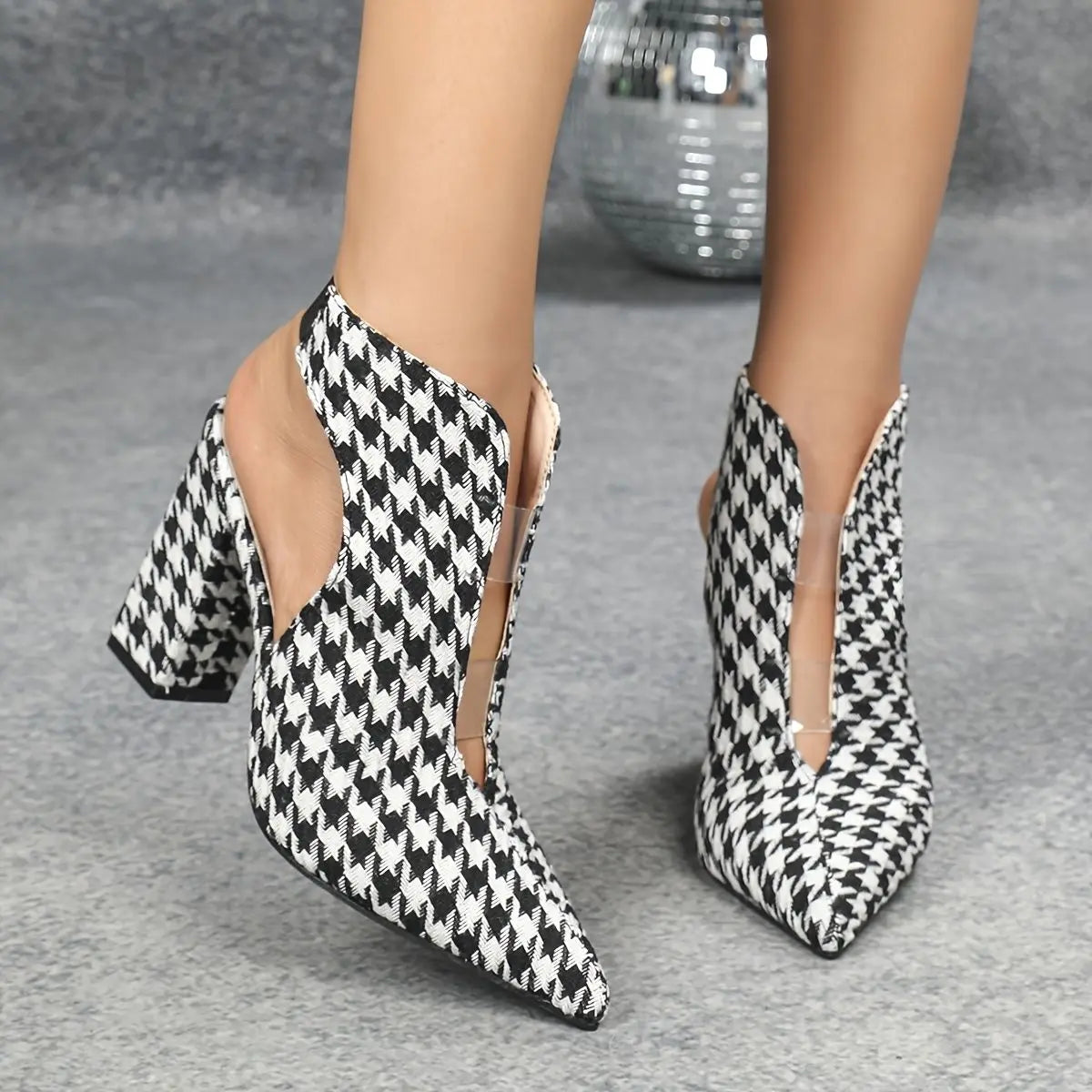 Houndstooth Ankle Boots