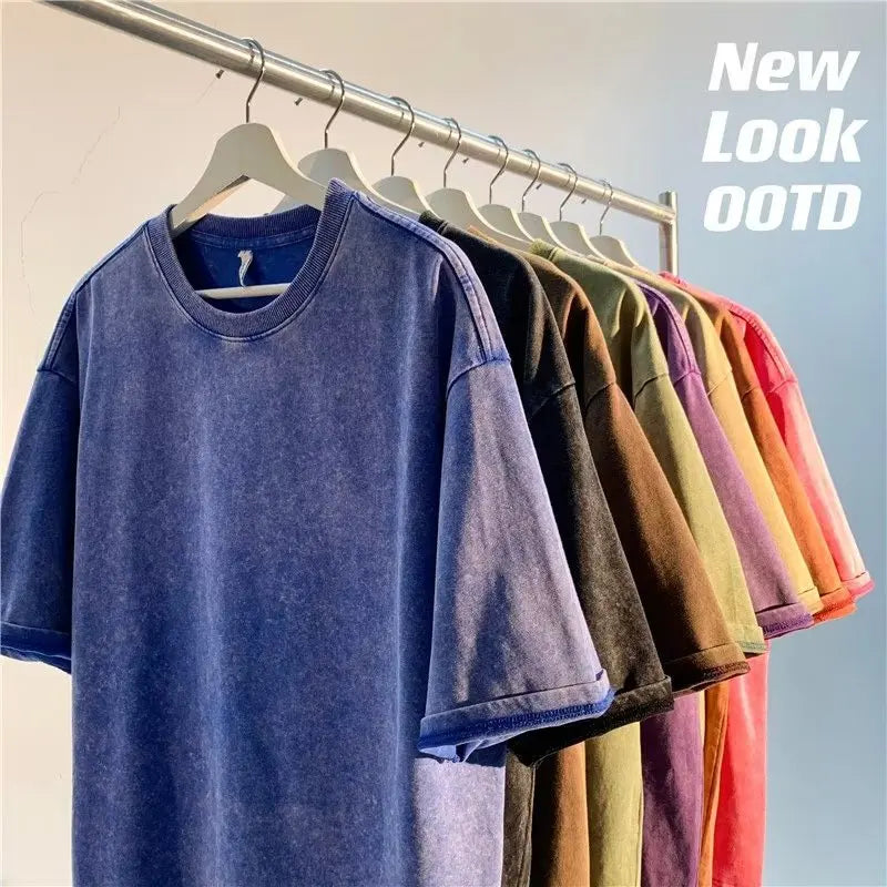 Retro Heavyweight Solid Color T-shirt