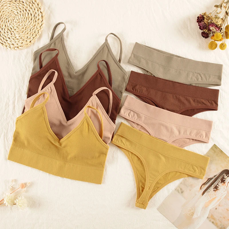 Seamless Tank and G-String Panties Set