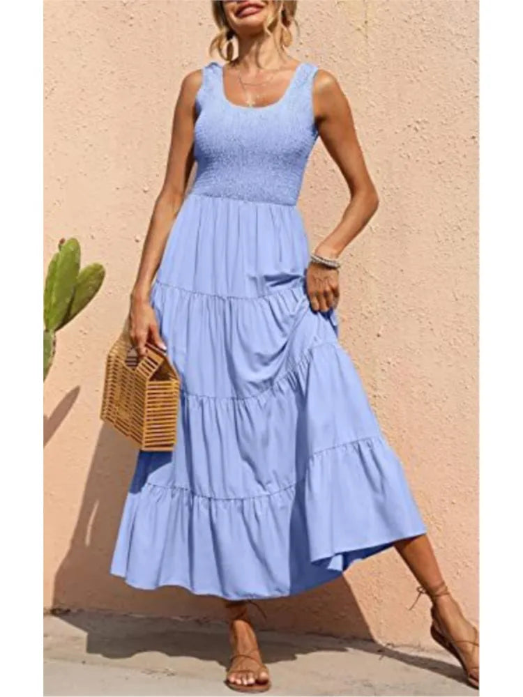 Solid Casual Maxi Dress