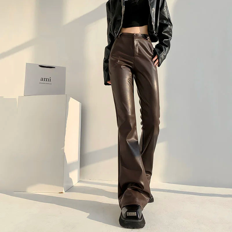 Faux Leather Bootcut Pants