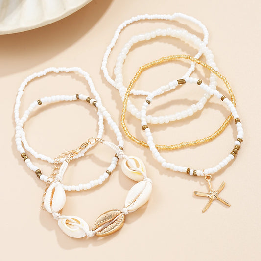 7 Piece Shell Beaded Bracelet Set