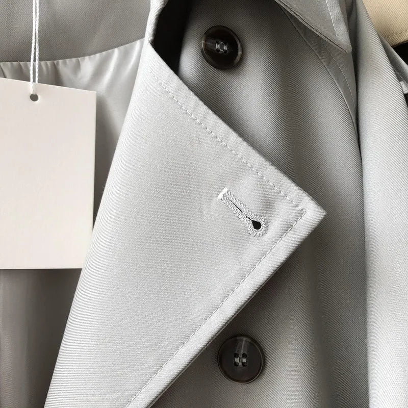 Double Breasted Design Long Trench Coat