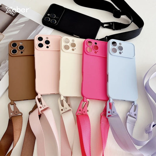 Crossbody Lanyard Silicone Case For iPhone