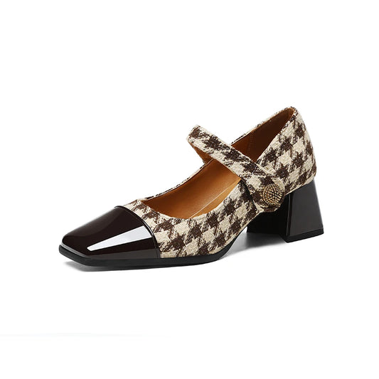 Houndstooth Mary Janes